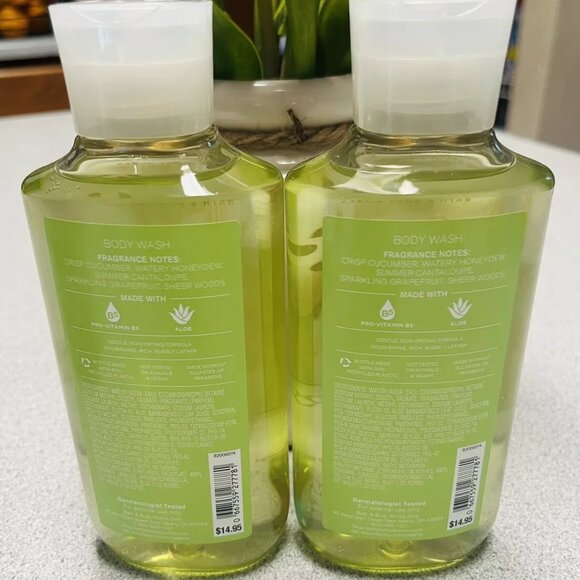 BATH & BODY WORKS CUCUMBER MELON SHOWER GEL SET OF TWO LOT OF 2 NEW! FRESH FRUIT - Picture 2 of 4